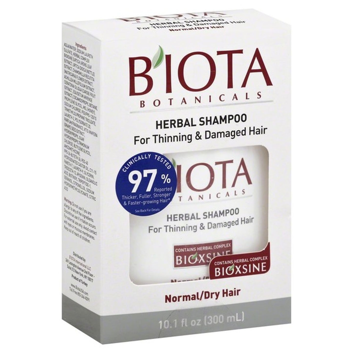 Biota Botanicals Advanced Herbal Care Shampoo for Thinning - Damaged Hair - Normal 10.1 oz - 3 Pack