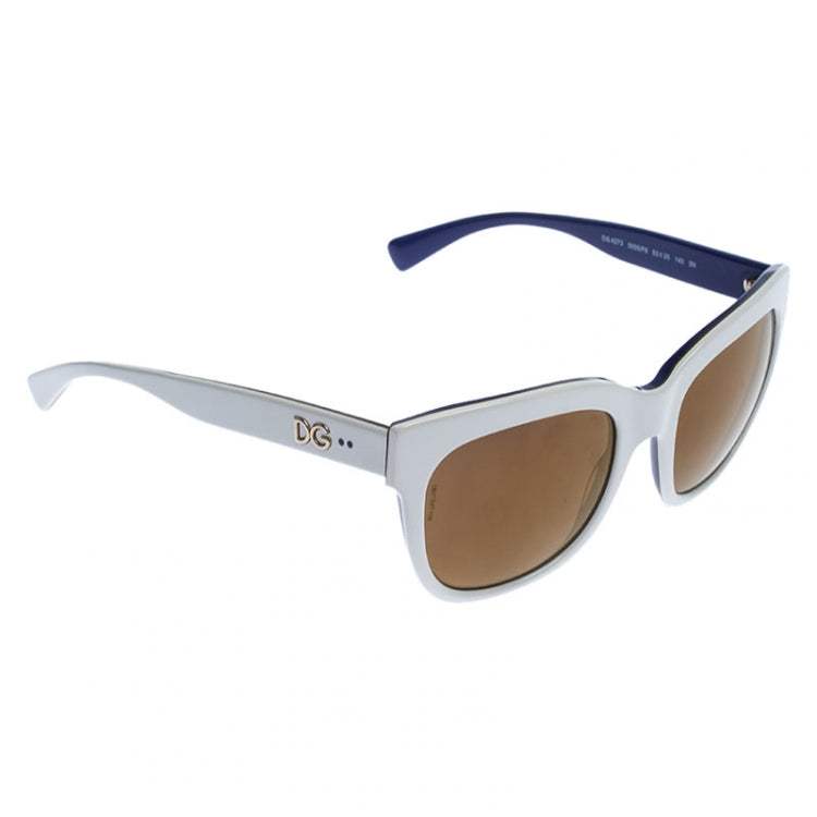 Dolce and Gabbana DG 4272 3005-F9 - Top White-Gold-Blue by Dolce and Gabbana for Women - 53-20-140 mm Sunglasses