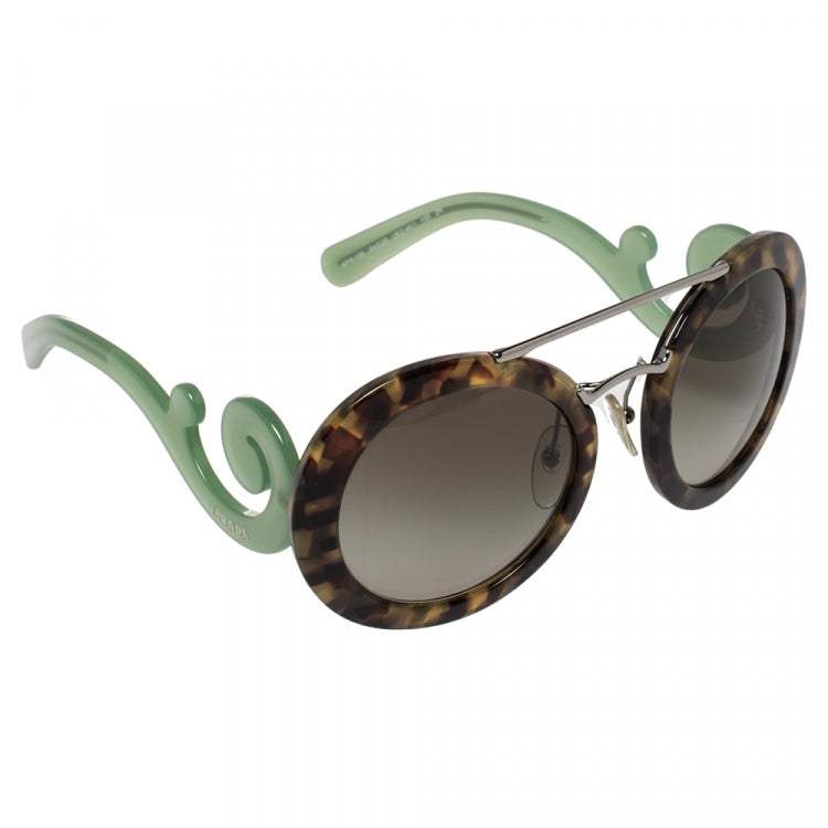 Prada SPR 13S UEZ-4K1 - Spotted Brown Green-Grey Green by Prada for Women - 54-25-135 mm Sunglasses