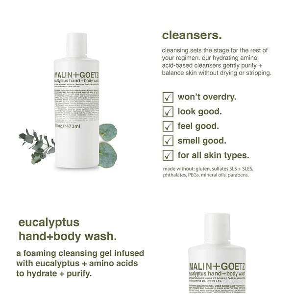 Eucalyptus Hand & Body Wash by Malin + Goetz for Unisex - 16 oz Body Wash