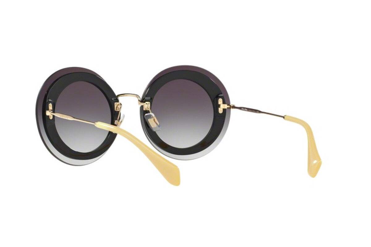 Miu Miu MU 10R U6E-5D1 - Black-Fabric Leopard-Grey Gradient by Miu Miu for Women - 64-17-140 mm Sunglasses