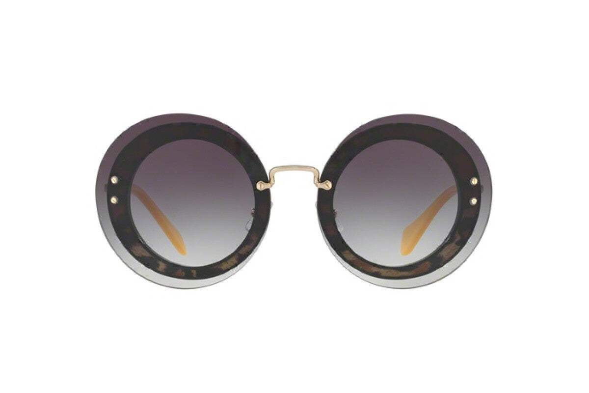 Miu Miu MU 10R U6E-5D1 - Black-Fabric Leopard-Grey Gradient by Miu Miu for Women - 64-17-140 mm Sunglasses