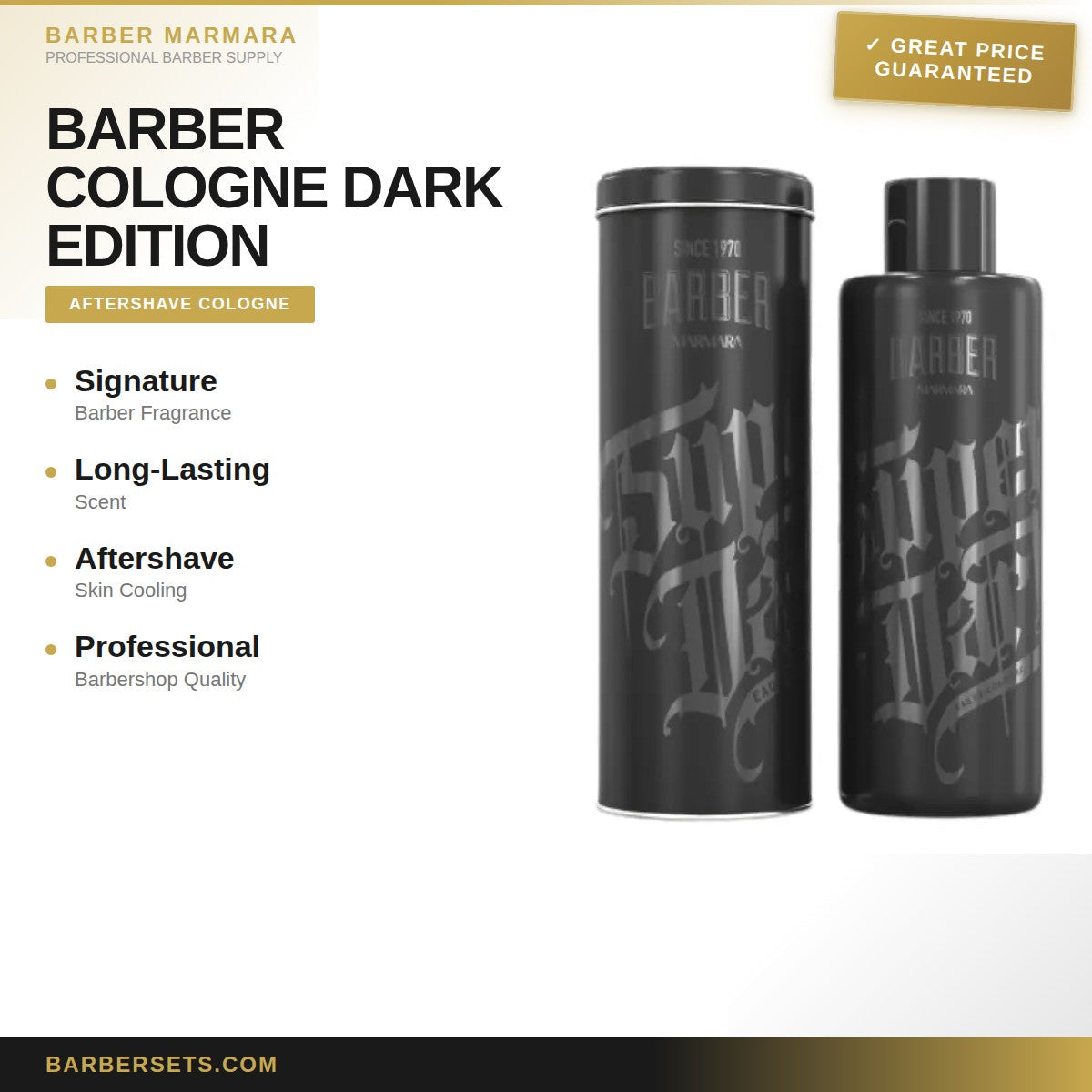 BARBER MARMARA BARBER COLOGNE 500 ML DARK EDITION & Blade disposal container