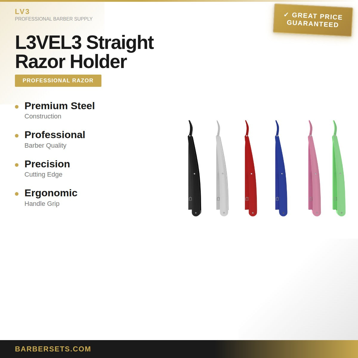 LV3 L3VEL3 Straight Razor Holder Yellow Yellow