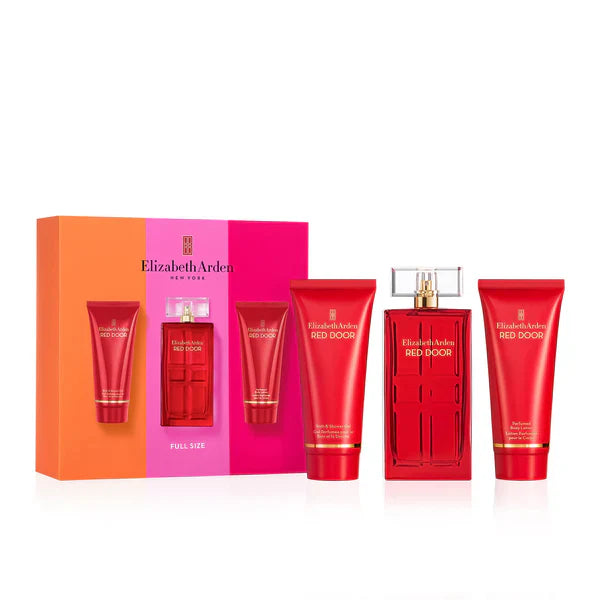 Red Door by Elizabeth Arden for Women - 3 Pc Gift Set 3.3oz EDT Spray, 3.3oz Body Lotion, 3.3oz Bath & Shower Gel