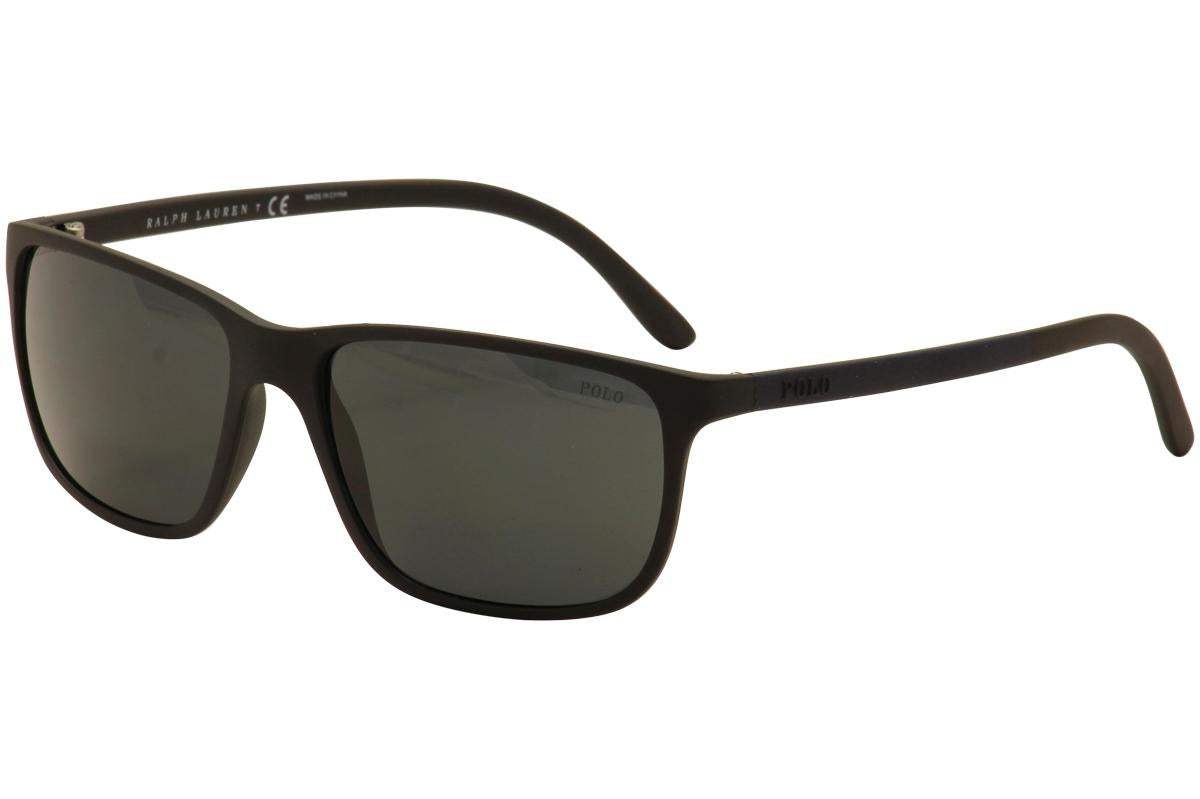 Polo Ralph Lauren PH 4092 553487 - Matte Black-Grey by Ralph Lauren for Men - 58-16-145 mm Sunglasses