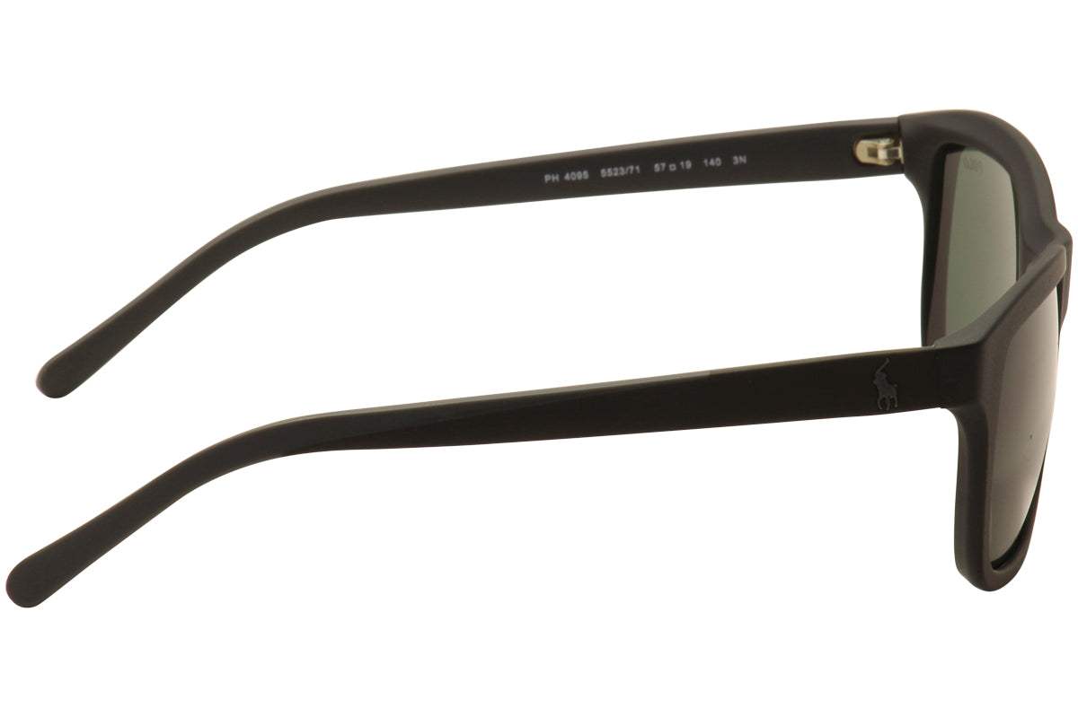 Polo Ralph Lauren PH 4095 5504-81 - Matte Black-Grey Polarized by Ralph Lauren for Men - 57-19-140 mm Sunglasses