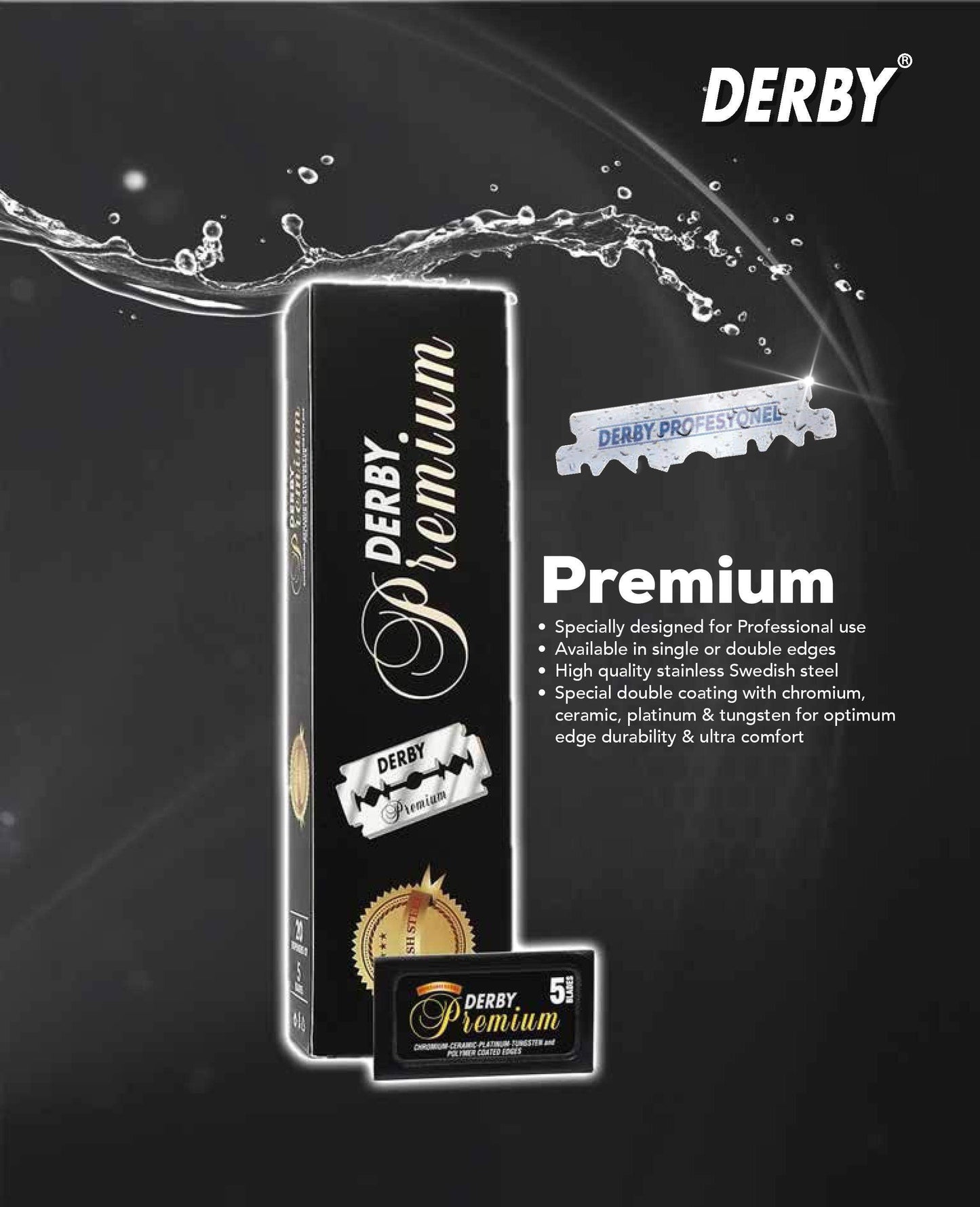 Derby Double Edge Razor Blades 100Ct - Premium DE-D114-PRE - BarberSets