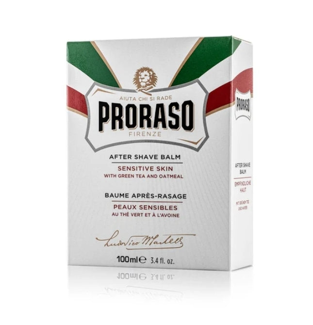 Proraso After Shave Balm for Sensitive Skin - White 3.4 oz - 6 Pack