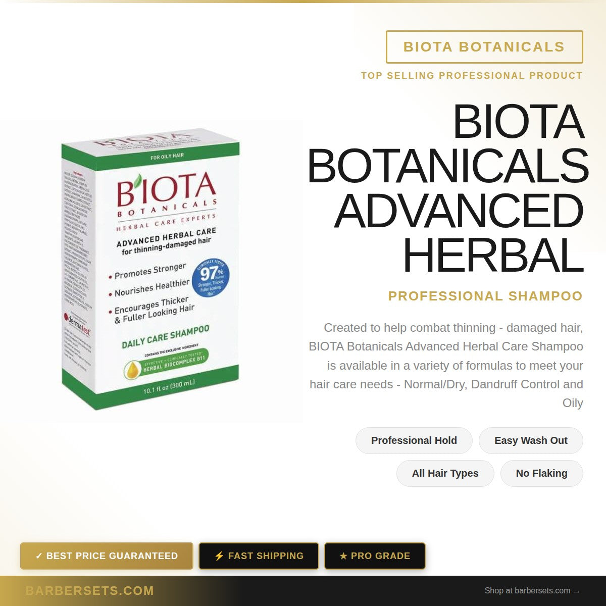 BIOTA BOTANICALS ADVANCED HERBAL CARE SHAMPOO OILY, 10.1 oz