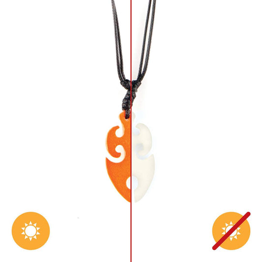 Color-Changing Necklace - Tribal Flame - White To Orange by DelSol for Women - 1 Pc Necklace