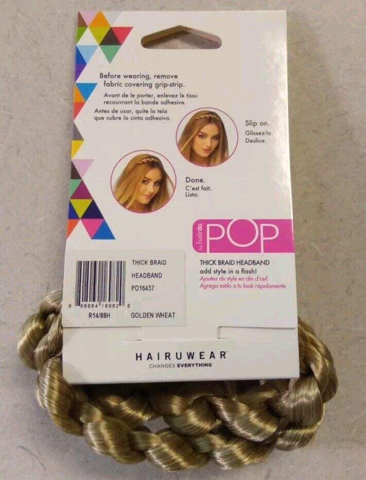 Pop Thick Braid Headband - R14 88H Golden Wheat by Hairdo for Women - 1 Pc Hair Band - Pack of 2