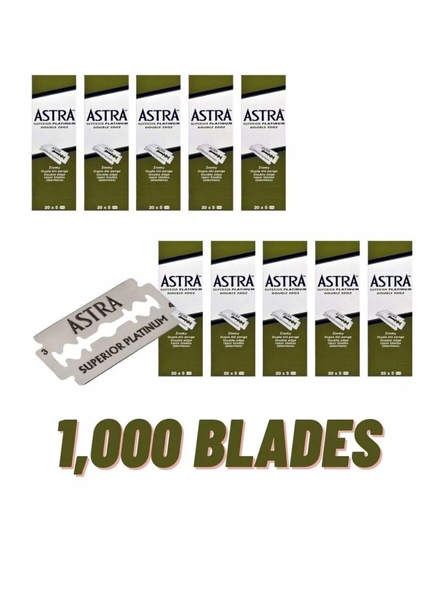Astra Superior Platinum Double Edge Safety Razor Blade - 1000 Count