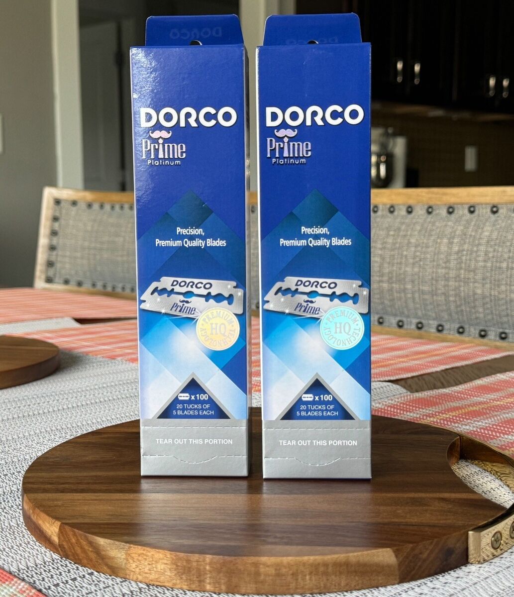 Dorco STP301LONG Prime Platinum Long Double Edge Razor Blade, 1000 ct