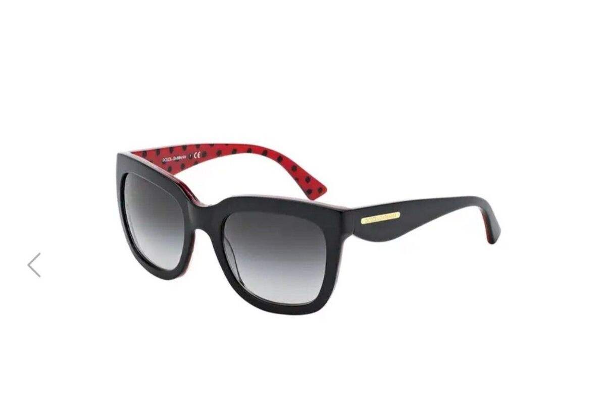 Dolce and Gabbana DG 4197 2871-8G - Black-Pois Black-Red-Grey Gradient by Dolce and Gabbana for Women - 53-21-140 mm Sunglasses