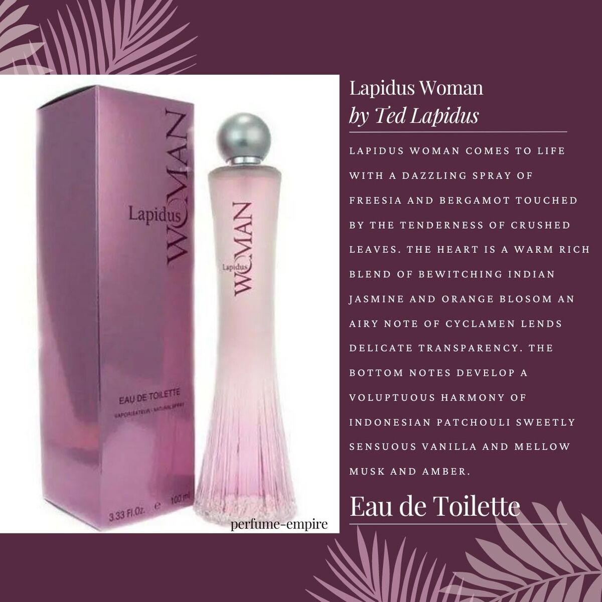 Lapidus by Ted Lapidus for Women - 3.4 oz EDT Spray