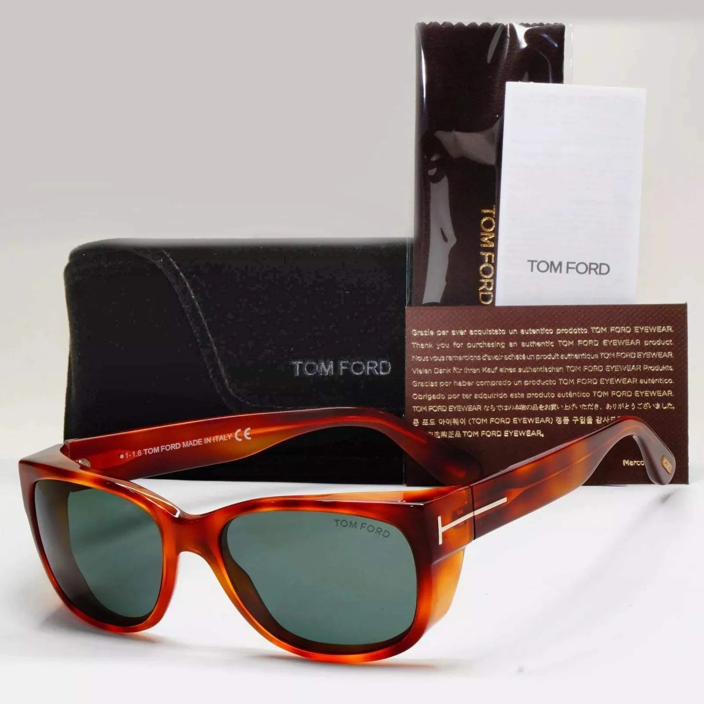 Tom Ford TF441 53N Carson - Blonde Havana-Green by Tom Ford for Men - 56-17-130 mm Sunglasses