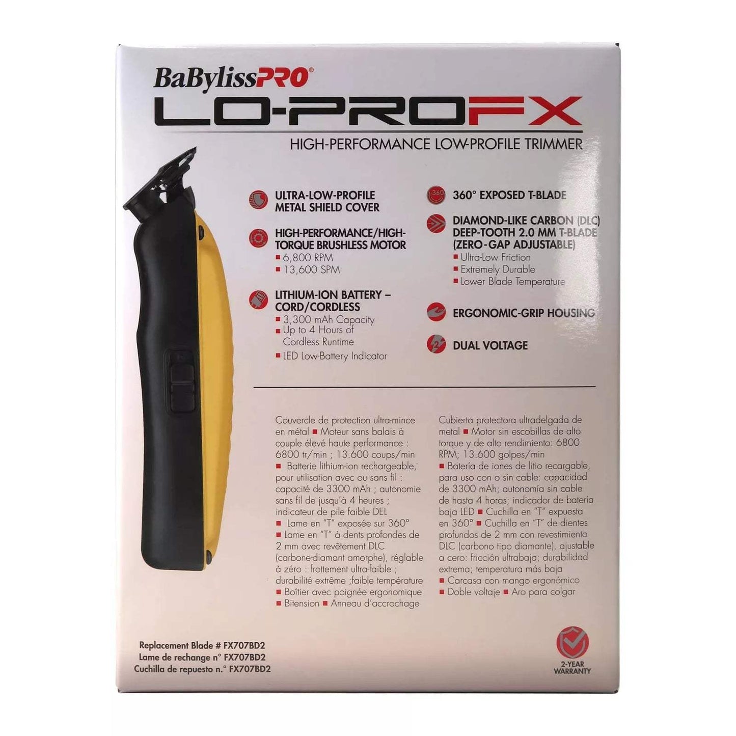 Babyliss Pro FX726YI LoPROFX Influencer Trimmer - Yellow