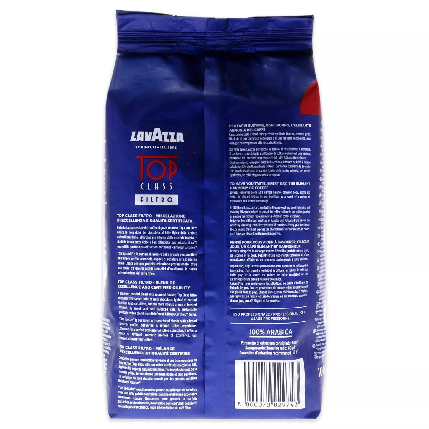 Top Class Filtro Medium Roast Coffee Beans by Lavazza - 35.2 oz Coffee