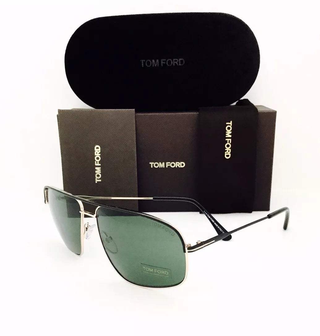 Tom Ford TF467 02N Justing - Matte Black Gold-Green by Tom Ford for Unisex - 60-14-140 mm Sunglasses