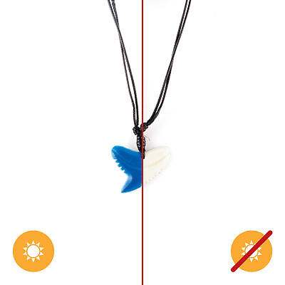 Color-Changing Necklace - Shark Tooth - White to Blue by DelSol for Women - 1 Pc Necklace