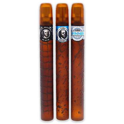 Cuba Trio 2 by Cuba for Men - 3 Pc Gift Set 1.17oz Cuba Winner EDT Spray, 1.17oz Cuba Shadow EDT Spray, 1.17oz Cuba Prestige Black EDT Spray