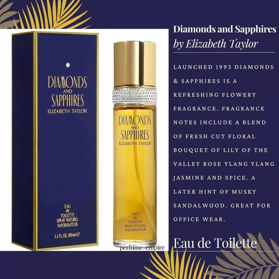 Diamonds and Sapphires by Elizabeth Taylor for Women - 3.3 oz EDT Spray