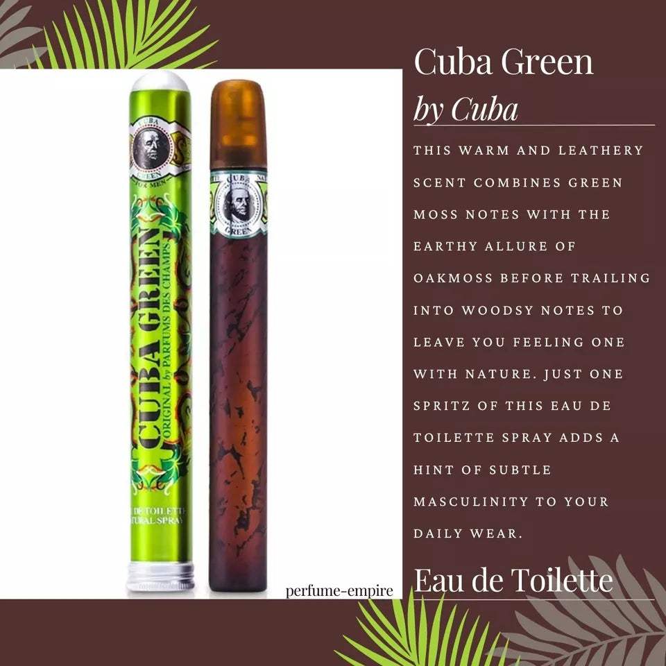 Cuba Green by Cuba for Men - 1.17 oz EDT Spray