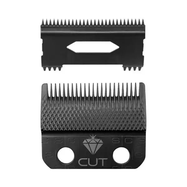StyleCraft Replacement Diamond Cut Fixed Fade Hair Clipper Blade  with Shallow Tooth 2.0 Moving Cutter Set