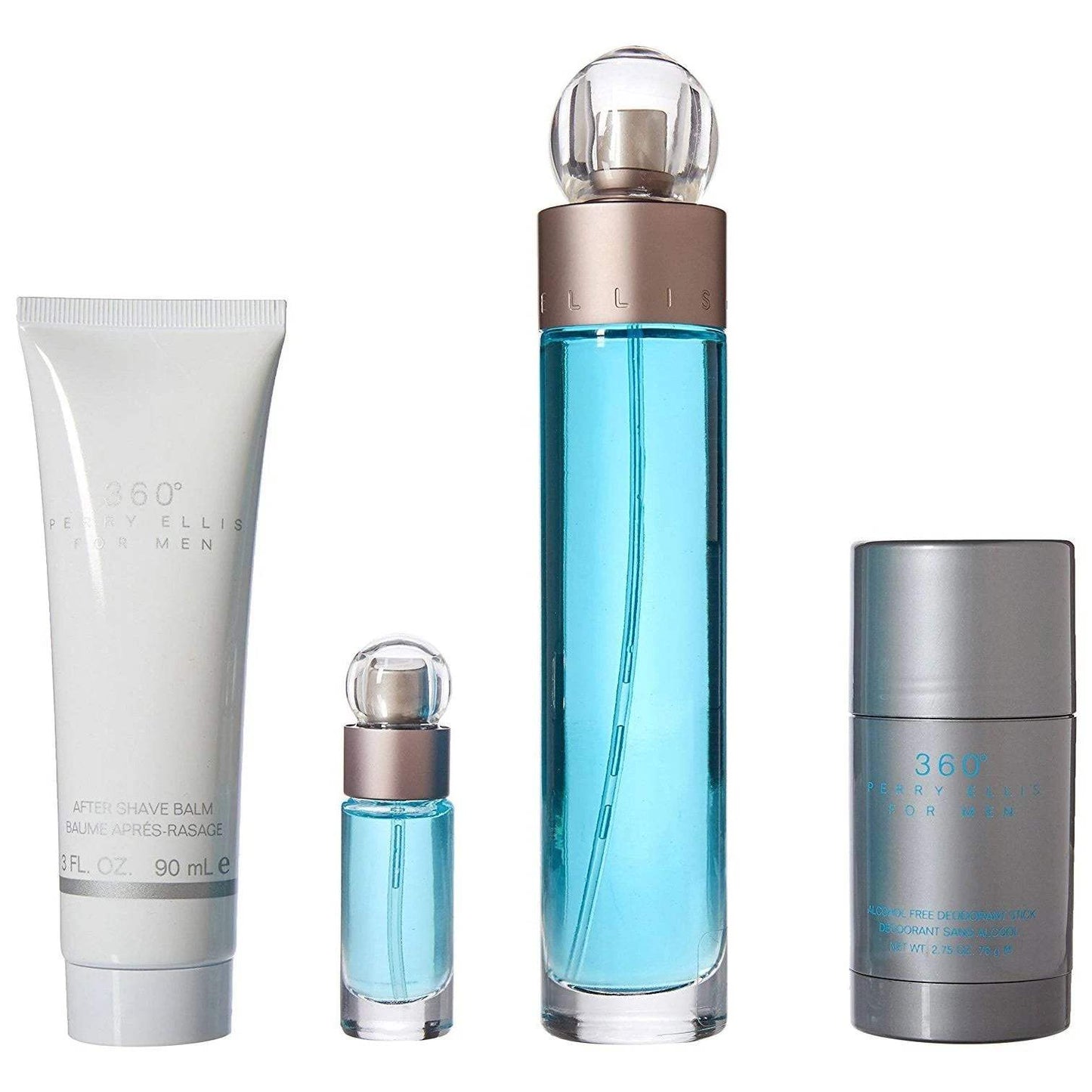 360 by Perry Ellis for Men - 4 Pc Gift Set 3.4oz EDT Spray, 6oz Deodorizing Body Spray, 3.0oz Shower Gel, 0.25oz EDT Spray