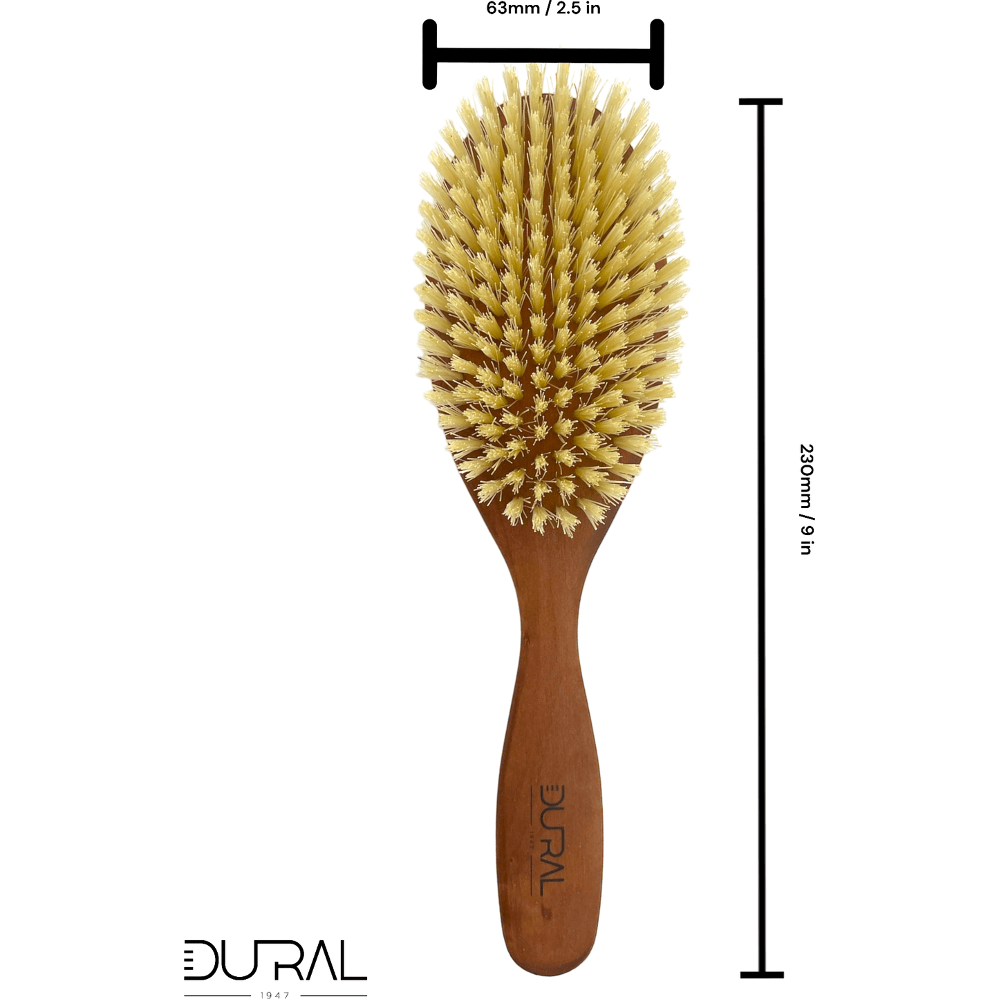 Dural Pear Wood hair brush with light natural bristles - 10 rows