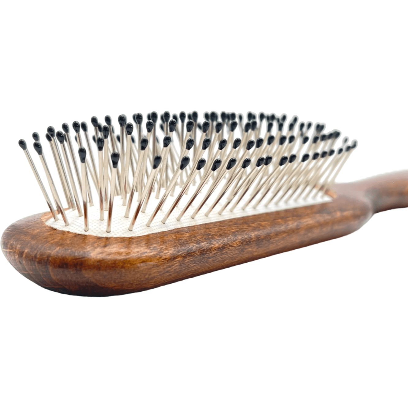 Dural Beech wood rubber cushion hair brush with steel pins and ball tips