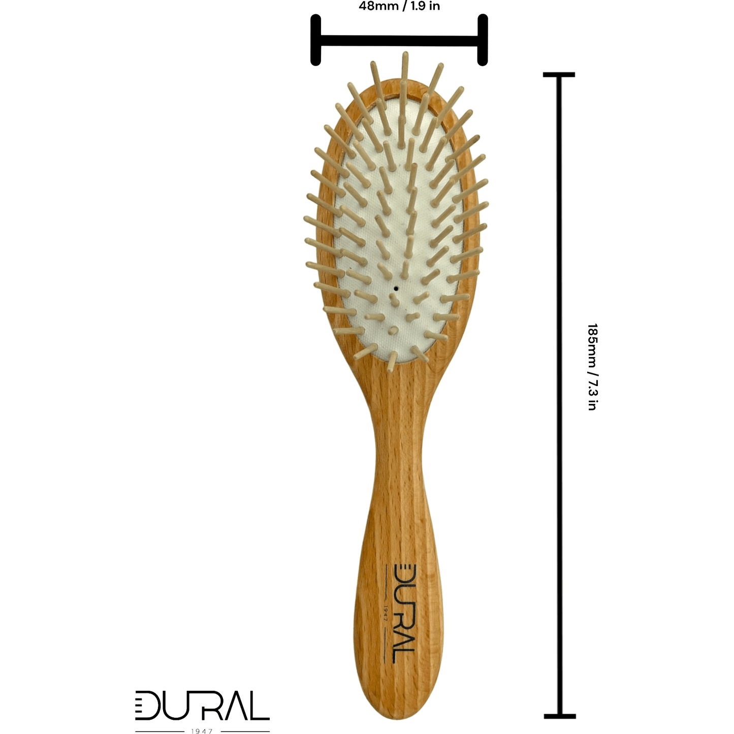 Dural Beech wood rubber cushion hair brush with wooden pins