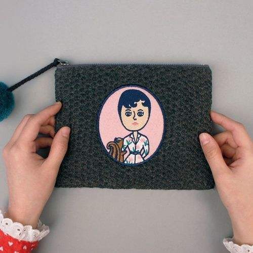 Aurore and Jean Paul Knit PomPom Pouch by Ooh Lala for Women - 1 Pc Bag