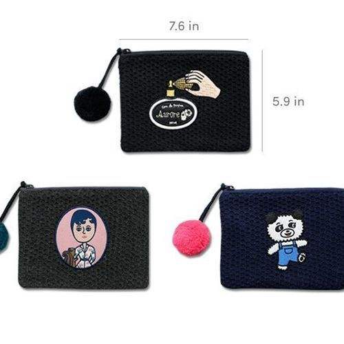 Aurore and Jean Paul Knit PomPom Pouch by Ooh Lala for Women - 1 Pc Bag