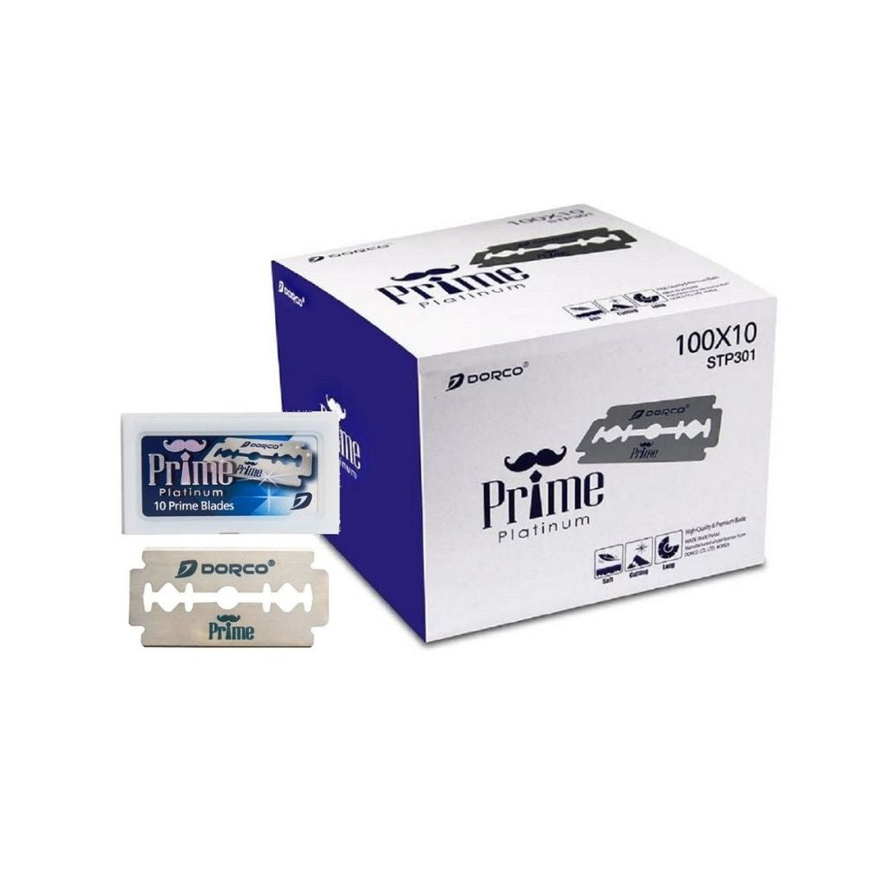 Dorco STP301 Prime Platinum Extra Double Edge Razor Blade - 10000 ct