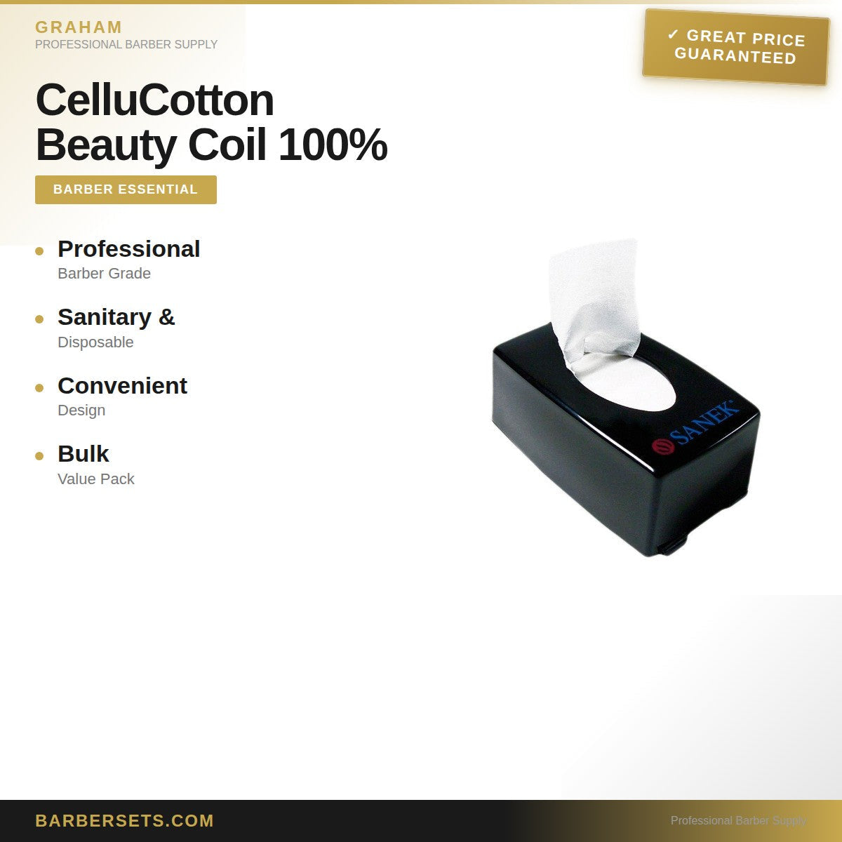 GRAHAM CelluCotton Beauty Coil 100% Rayon - Reinforced Dispenser Box 500'