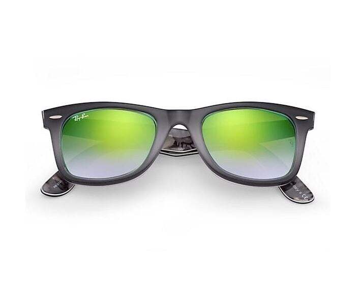 Ray Ban RB 2140 1199-4J Wayfarer - Grey Black-Green Gradient Flash by Ray Ban for Unisex - 50-22-150 mm Sunglasses
