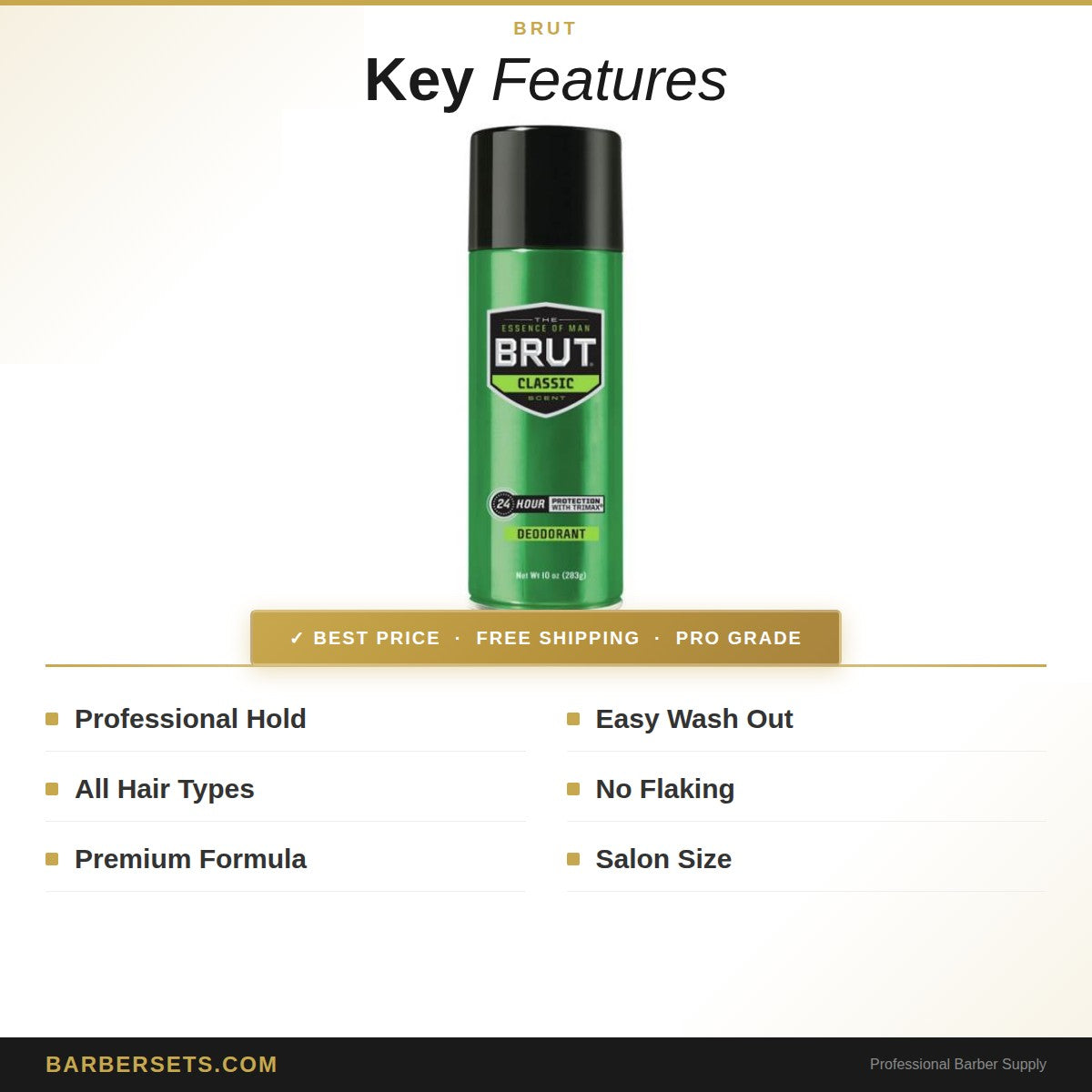 Brut Aerosol Deodorant 10 Oz