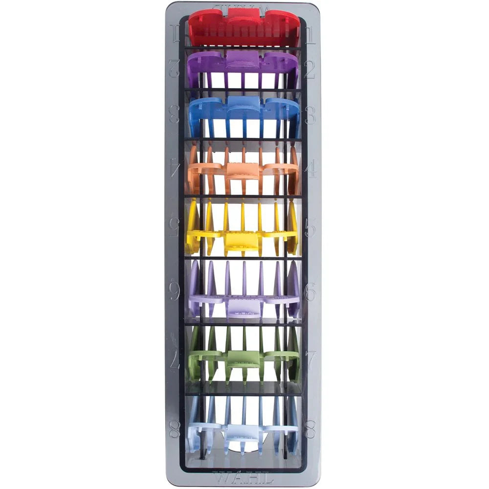 Wahl 8 Color Coded Cutting Guide Comb Set with Organizer