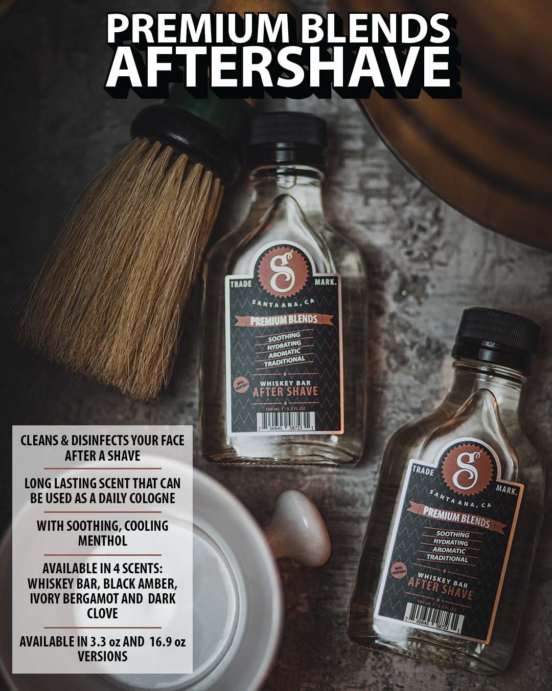 Suavecito Premium Blends Whiskey Bar Aftershave 3.3 oz Multipack