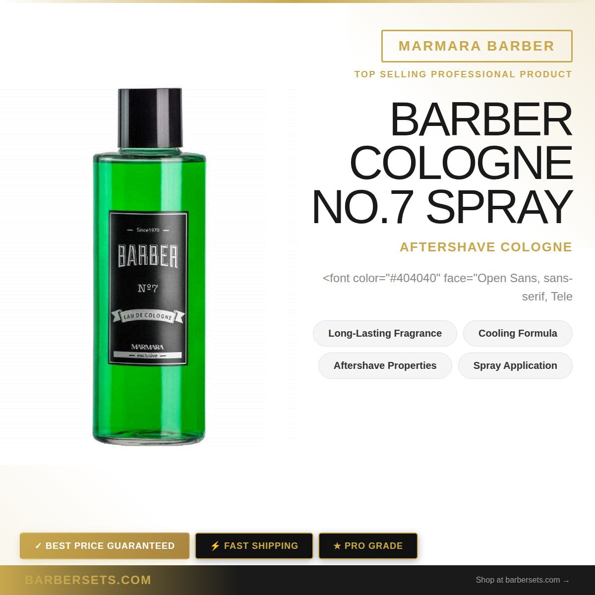 MARMARA BARBER BARBER COLOGNE 50 ML NO.7 SPRAY