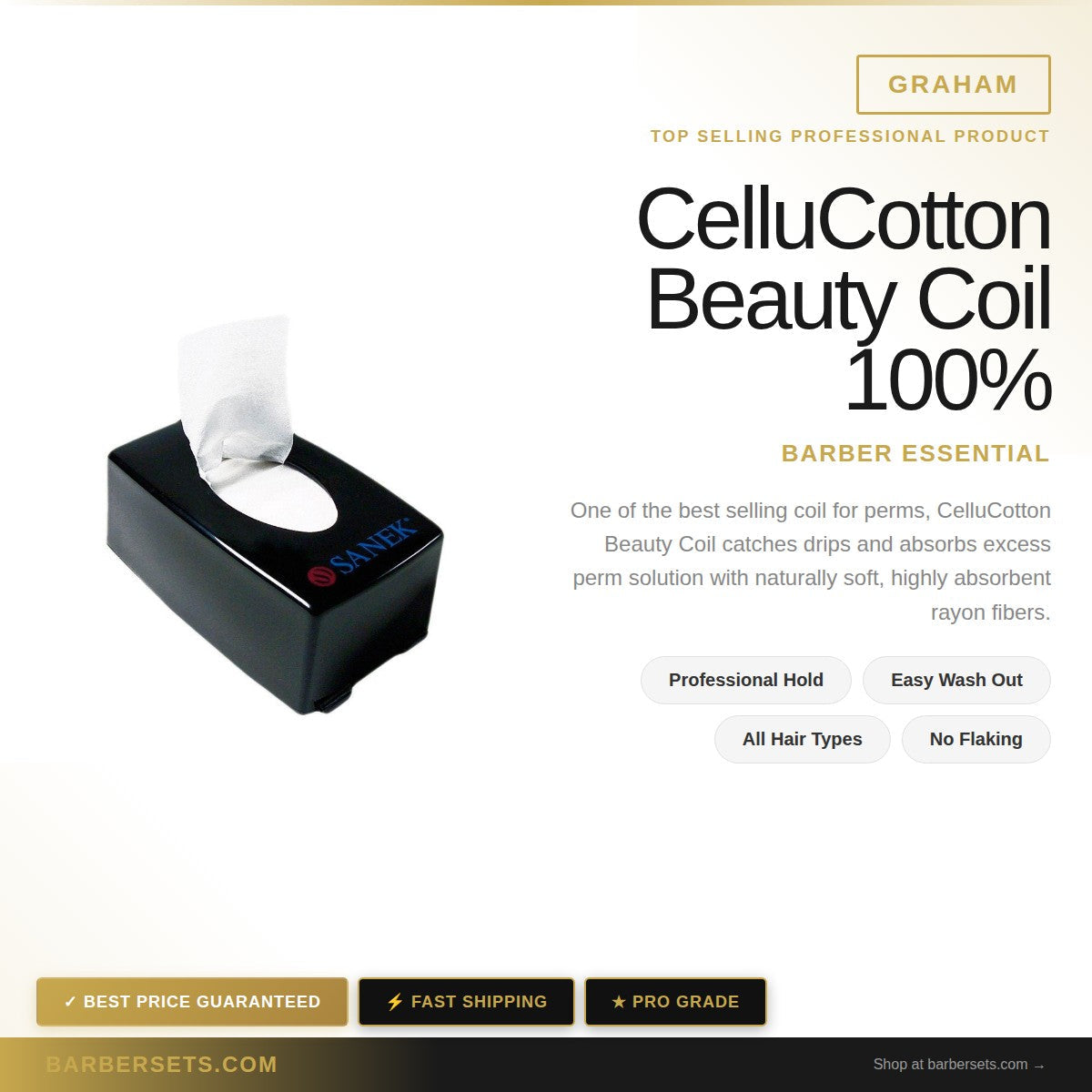 GRAHAM CelluCotton Beauty Coil 100% Rayon - Reinforced Dispenser Box 500'