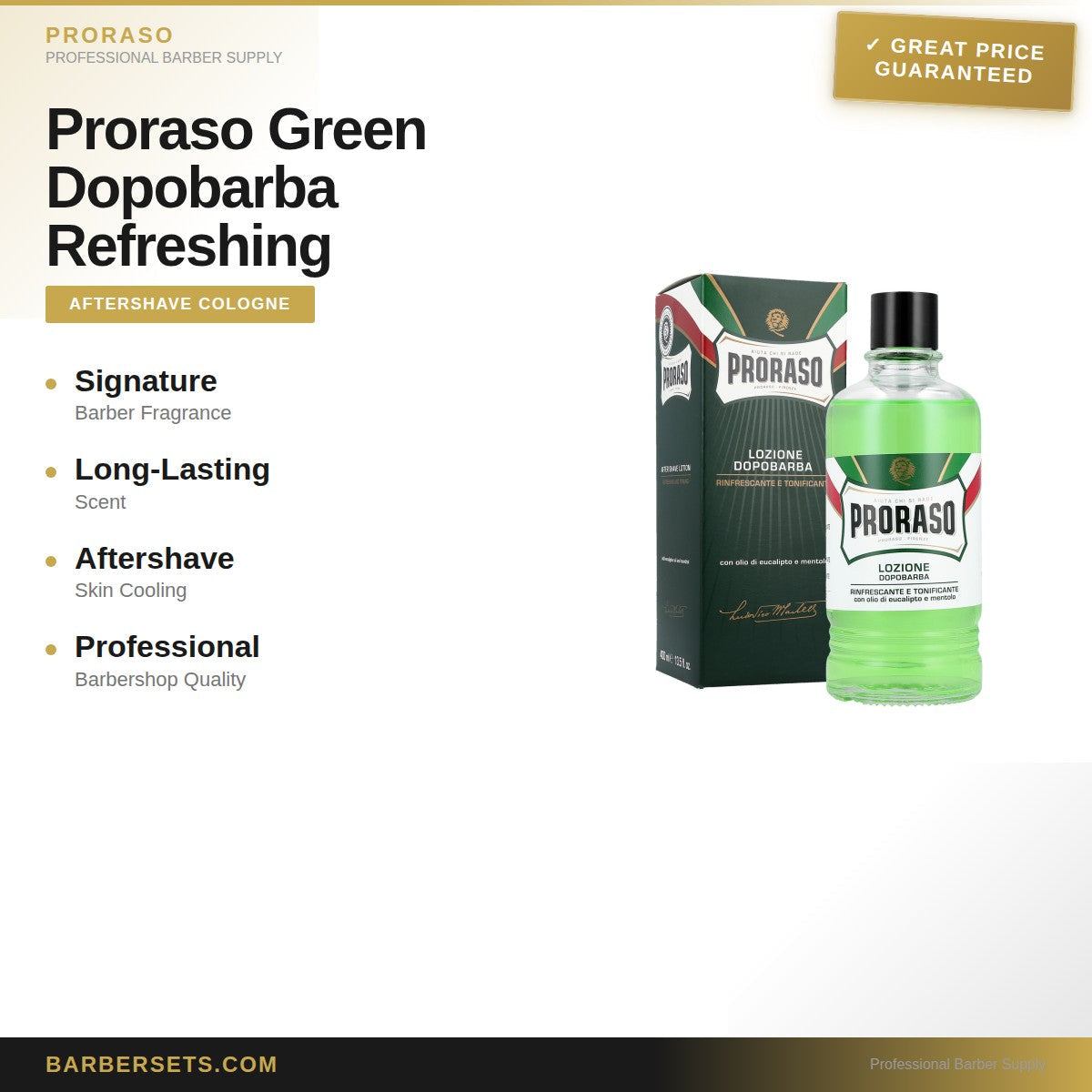 Proraso Green Dopobarba Refreshing Aftershave Lotion 400 ml
