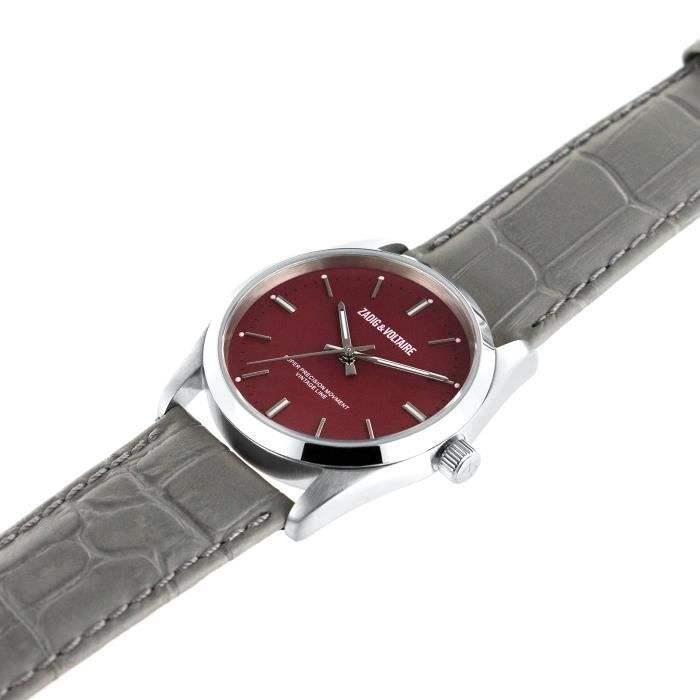 ZVF235 Fusion - Silver/Grey Leather Strap Watch by Zadig & Voltaire for Unisex - 1 Pc Watch