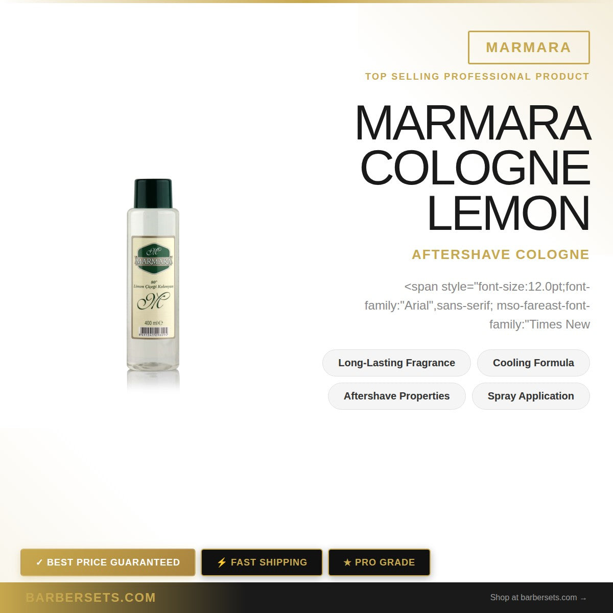 MARMARA COLOGNE 400 ML LEMON